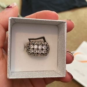 Silver ring with jewels